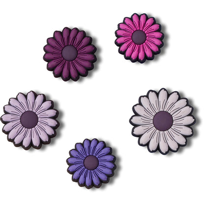 Jibbitz Mixed Purple  Florals 5 Pack