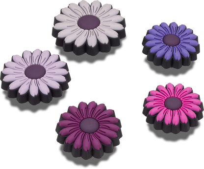 Jibbitz Mixed Purple  Florals 5 Pack