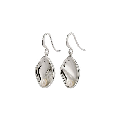 Warmth Earrings - White - Silver Plated